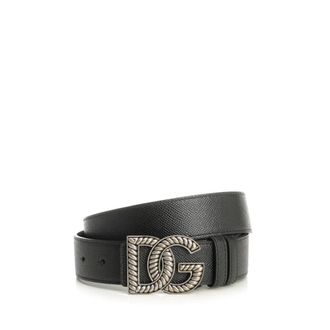Dolce & Gabbana Alpine Calfskin Belt - male - Dolce & Gabbana - Belts - Black - 105 CM - Accessories