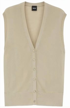 BOSS Fumi Merino Wool V Neck Vest
