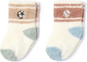 Barefoot Dreams CozyChic Lite 2-Pack Stripe Baby Socks in Cream Multi at Nordstrom