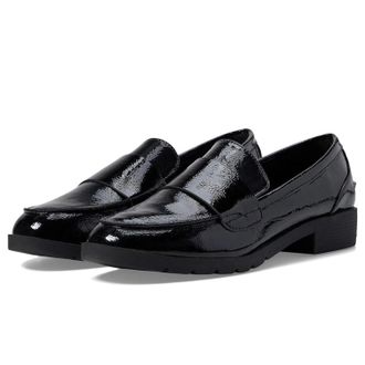 Kenneth Cole Reaction Womens Kenneth Cole Reaction Fern Loafers Black Patent Leather Shoes HAWK1742