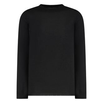 Rick Owens Truien & Vesten, Heren, Zwart, S, Wol, Virgin Wool Crew-neck Sweater