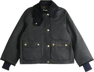 Barbour Giacca Beadnell crop con colletto a coste - Blu