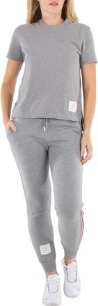Thom Browne Ladies Light Grey Classic Loopback Stripe Sweatpants, Brand Size 36 (US Size 0)