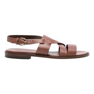 Doucal's Multi-Strap Leather Sandal - female - Doucals - Flat Sandals - Brown - 3 UK - Shoes
