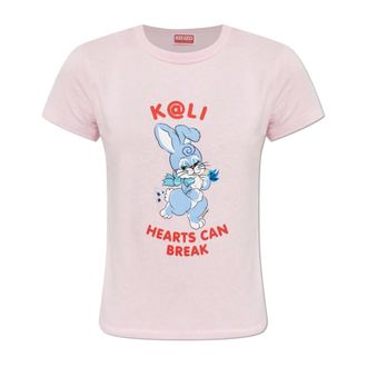 Kenzo T-Shirts, female, Pink, Size: XS T-shirt with print