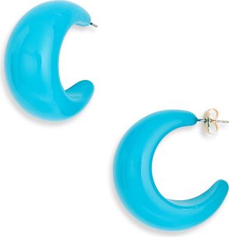 Leith Puffy Resin Hoop Earrings in Blue at Nordstrom Rack