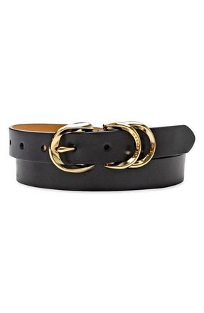 Cole Haan Triple Buckle Leather Belt in Black at Nordstrom, Size X-Large
