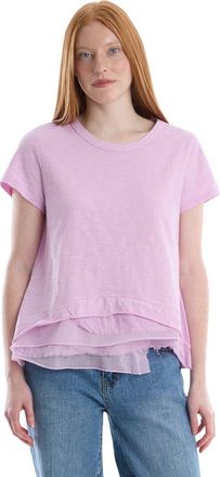 Wilt Boxy Short Sleeve Mixed Hem in Orchid Bouquet at Nordstrom, Size X-Small