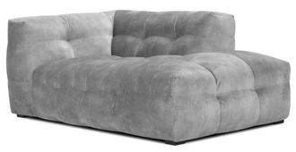 BLOOMINGLOFT Design Chaiselongue Vesta mit Samtbezug Grau