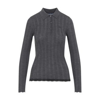 Prada Polo de Lana - Tops - Mujer - Gris - XS