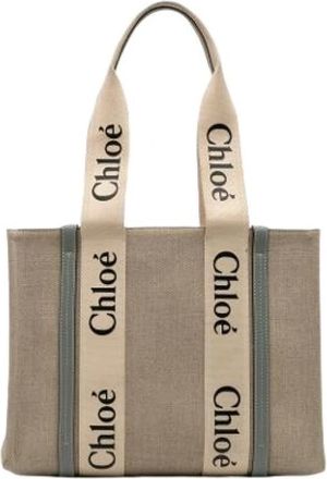 Chlo&eacute; Pre-owned Tote Bags, female, Beige, Size: ONE SIZE Pre-owned Canvas Tote