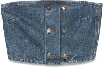 Rotate Top denim con bottoni - Blu