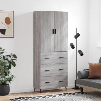 Berkfield Home Highboard Grey Sonoma 69.5x34x180 cm Engineered Wood
