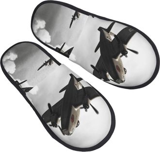 Generic Slippers World War Portable Slipper Furry Cotton Slipper For Home Ladies Room L