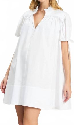 Tyler B&ouml;e Coco Tie Sleeve Dress In White