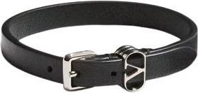 Valentino Garavani Ovalette Kalfsleren Armband - Heren - Armbanden - Zwart - ONE Size - Leer - Accessoires
