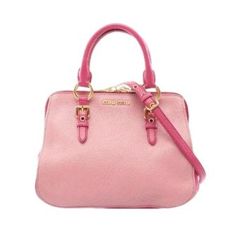 Miu Miu Pre-owned Handbags, female, Pink, Size: ONE SIZE Pre-owned Madras 2way handbag
