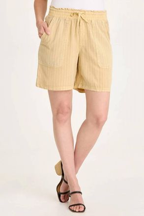 Xcvi Lynn Pinstripe Paperbag Waist Short In Raffia Pigment