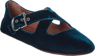 Alaia Ala&iuml;a Criss Cross Velvet Ballet Flat