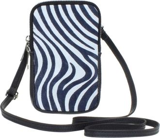 Girly HandBags Womens Genuine Leather Crossbody Phone Bag Mini Purse Small Zebra White