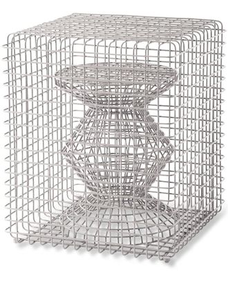 Pols Potten Zig Zag stool - unisex - Metal - One Size - Silver