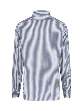 Finamore Mens Shirts Blue Linen