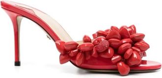 Mach & Mach Red Puffy Heart Mules