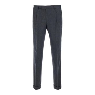 Pantaloni Torino Broeken, Heren, Grijs, S, Wol, Gekreukte wollen broek