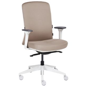 Beliani Silla De Oficina Ergon&oacute;mica Respaldo Ajustable Asiento Deslizante Reposabrazos Ajustables Soporte Lumbar Gris Pardo Kamilon