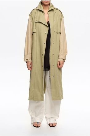 Bimba & Lola Dual-Tone Maxi Trench in Light Green at Nordstrom, Size X-Small