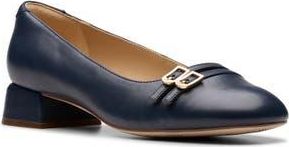 Clarks Daiss Court Block Heel Pump in Navy Leather at Nordstrom Rack, Size 8.5