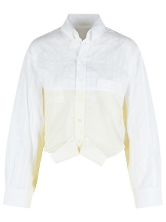 Maison Margiela wit katoenen poplin overhemd met spiegeleffect