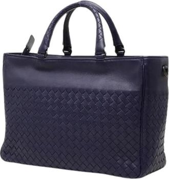 Bottega Veneta Pre-owned Intrecciato Leather 2way Bag - Dames - Vintage Shopper - Blauw - ONE Size - Leer - Vintage