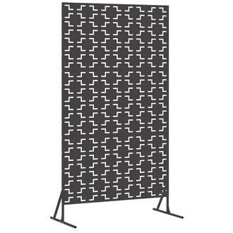 Berkfield Home Privacy Screen Black 100x50x180 cm Steel | Size: 100 x 50 x 180 cm