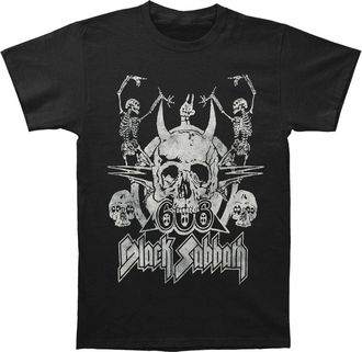 Black Sabbath Rockoff Trade Mens Black Sabbath Dancing T-Shirt, Black (Black Black), Large