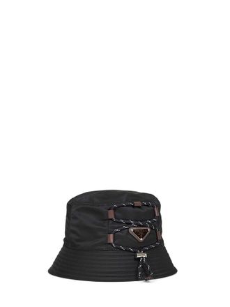 Prada Mens Black Speedrock Bucket Hat Recycled Polyamide