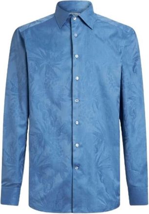 Etro Stijlvol Casual Overhemd - Heren - Casual Overhemden - Blauw - XL - Katoen - Overhemden