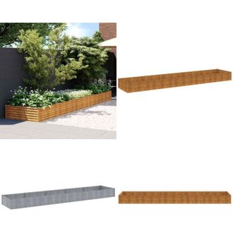 vidaXL Fioriera Rialzata da Giardino 482x100x36 cm in Acciaio Corten - Fioriera rialzata - Acciaio Corten
