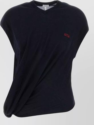 Loewe wool blend vest cap sleeves knotted detail