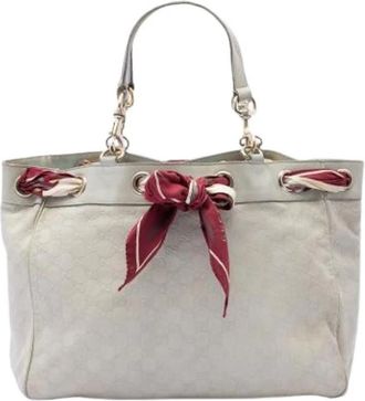 Gucci Pre-owned Positano Tote - Dames - Vintage Shopper - Wit - ONE Size - Leer - Vintage