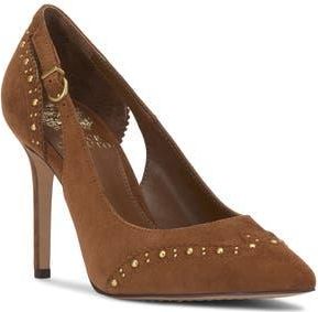 Vince Camuto Hally Studded Pointed Toe Pump in Burnt Sugar Torsue at Nordstrom Rack, Size 9.5