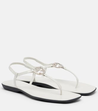 Gucci Interlocking G leather patent thong sandals