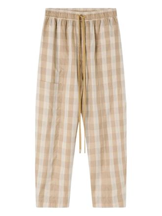Lee Mathews Lyle checked trousers - women - Cotton/Viscose - 1 - Neutrals