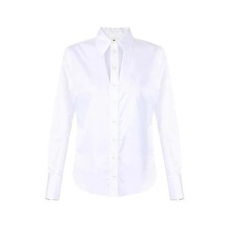 Elisabetta Franchi Dames, Blouses & Shirts, Wit, Maat: L Katoen
