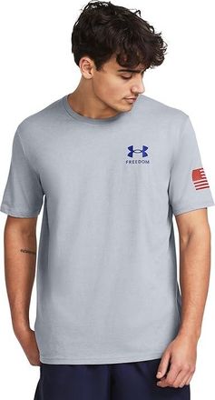 Under Armour New Freedom Flag T-Shirt Mens Clothing Steel Medium Heather/Red/Royal : SM, Cotton/Polyester