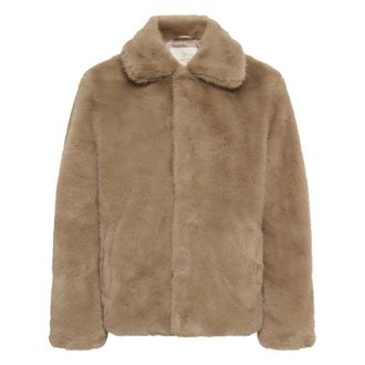 Kaffe KArosa Fake Fur Jacket - Dames - Jassen - Bruin - Maat: S Poliester