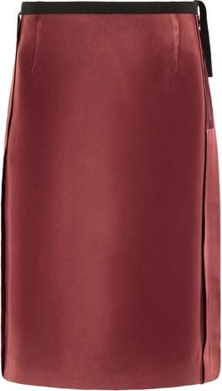 Maison Margiela Satijnen Midi Rok - Dames - Midirokken - Rood - S - Satijn - Rokken