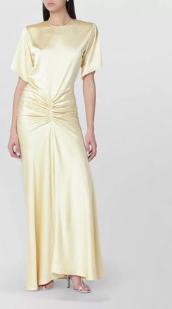Andamane iris maxi dress satin ruched crewneck