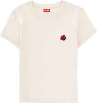Kenzo Boke Flower T-Shirt - Dames - T-shirts - Beige - L - Katoen - Tops