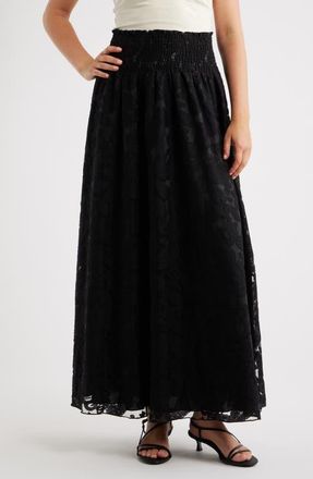 Nikki Lund James Floral Lace Maxi Skirt in Black at Nordstrom, Size X-Small